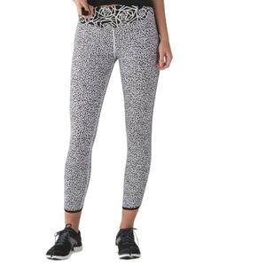 Lululemon Real Quick Tight in Miss Mosaic White Posey Black White